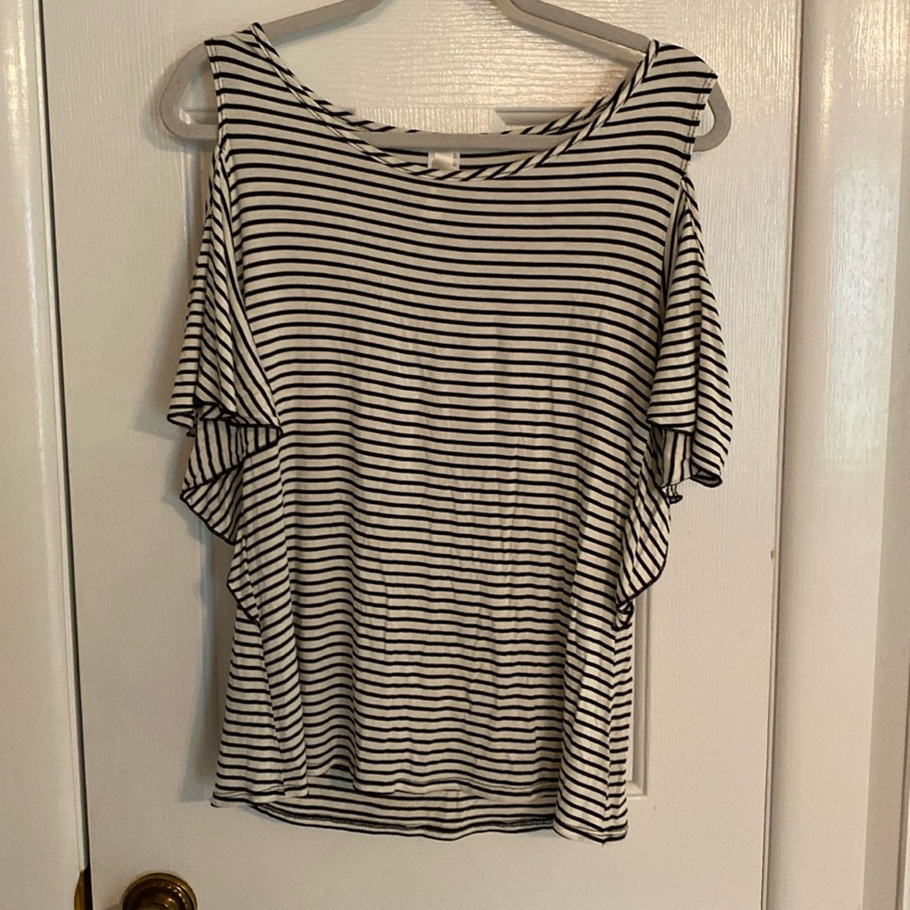 Cacia brand black and white striped shirt